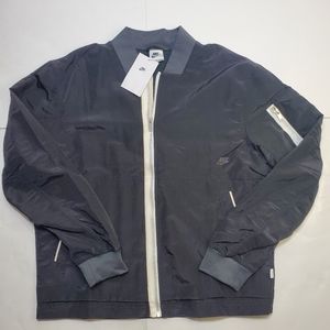 New Nike Sportswear Essentials Black White Lined Bomber Jacket Men's Small, Med